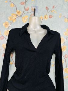 Black Long Sleeve Polo Shirt