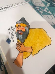 a mini caricature of premanand ji with ohuhu alcoh