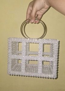 Bedazzled Crystal Grid Tote
