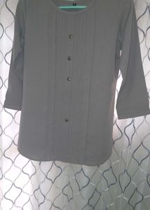 Gray Pleated Tunic Top