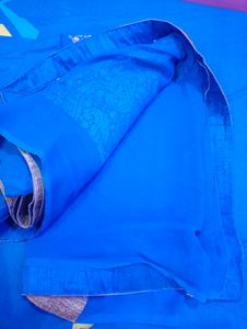 Elegant Blue Heavy Embroidered Saree