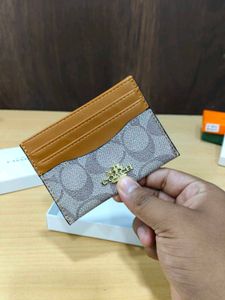 Coach Lip Card Case Signature Canvas