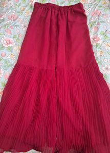 Red Embroidered Shararah Set