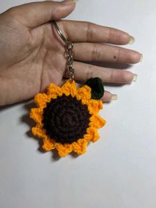 Crochet Sunflower Keychain