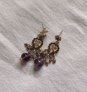 Vintage Heart Dangle Earrings - 2 Sets