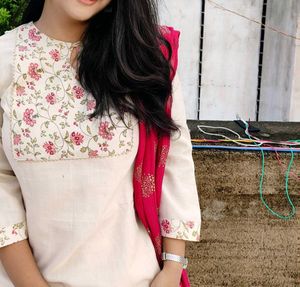 Embroidered Straight Kurta with Pant and Dupatta💗