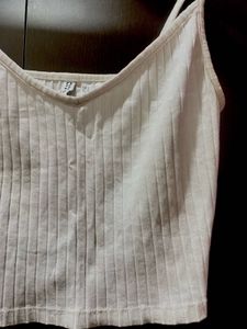 H&amp;M Ribbed White Tank Top