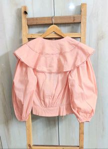 Peach Ruffle Blouse Size32-Small