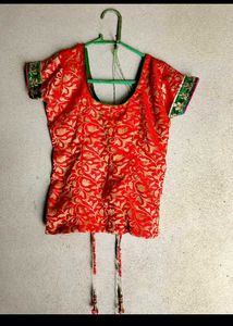 Red & Gold Indian Blouse