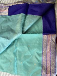 Elegant Teal Banarasi Saree