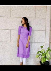 Purple Embellished Kurti
