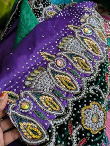 Purple Embellished Saree