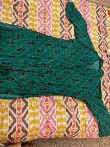 Green Printed Kurta