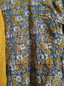 Yellow And Navy Blue Kurti