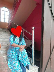 Blue Floral Print Kurti