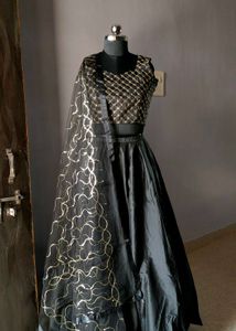 Black Golden Lehenga