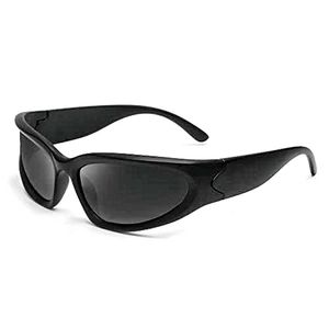 Y2k Stylish Black Wraparound Sunglasses