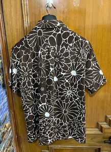 NUON WESTSIDE BROWN RELAXED FIT SHIRT SIZE S