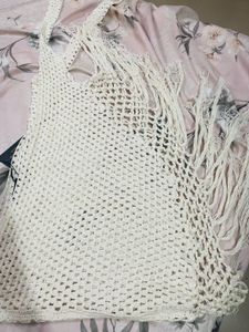 Crochet Fringe Mini Skirt