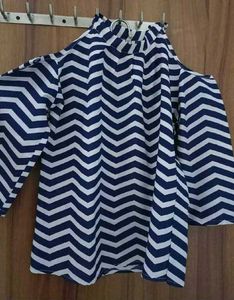 Chevron Cold Shoulder Top