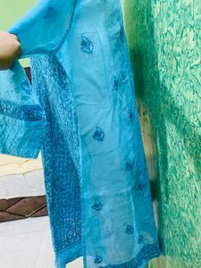 New Lakhnvi Blue Kurta