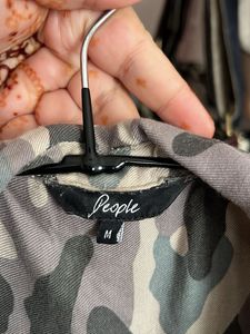 Camo Button-Up Shirt with Patches