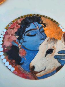 Krishna and Cow Wall Decor