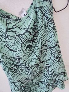 Stylish Green And Black Cut Out Top