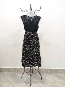 Floral Pleated Midi Skirt