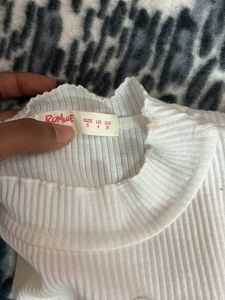 White Cute Crop Top