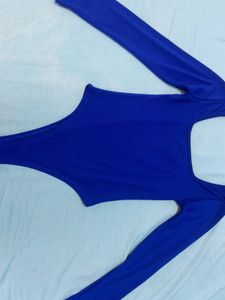 BLUE RIBBED BODYSUIT