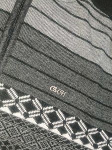 XXL  44 -46 Striped Gray Pullover Sweater