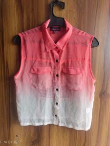 Sheer Ombre Top , back Cutout
