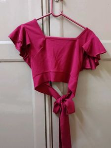 Cute maroon Crop Top and black shrug