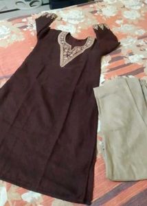 Embroidered Kurti and Pant Set