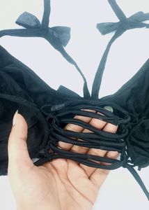 Very Cute Bow Style Frill Sleeves Bra