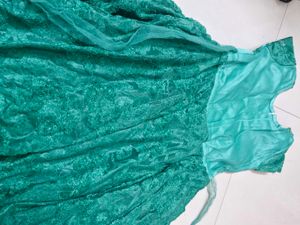 Green Dress with Floral Detail