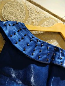 Off Shoulder Pearl Work Blouse