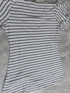 Striped Tee with 'N' Detail