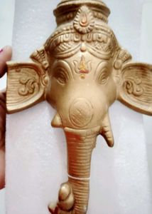 Metal Ganpti Face Show Piece