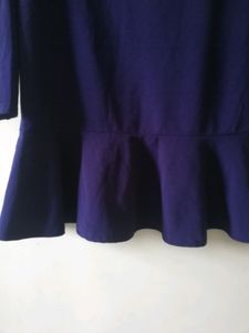 Korean Women&#39;s Navy Blue Dress