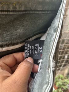 MUFTI brand greyish greenish Jeans Size 32 Stretch