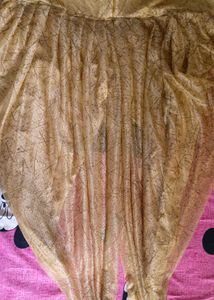 Blue And Gold Salwar Set With Net  Dupatta