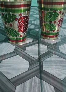 mughal Design Brass Glass
