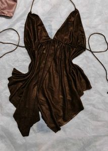 Y2K Brown Halter Top