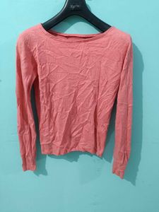 Peach Long Sleeve Knit Top