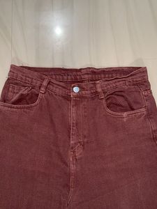 Brown High Waist Wide Leg Jeans