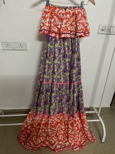 SOLEIL Floral Tiered Sleeveless Ruffle MAXI Dress