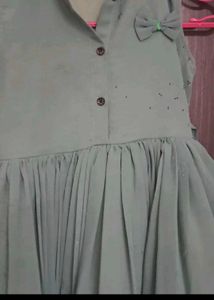 1. 🌿 Cute Green Dress for Girls 👧 Combo
