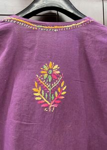 Embroidered Purple Kurta